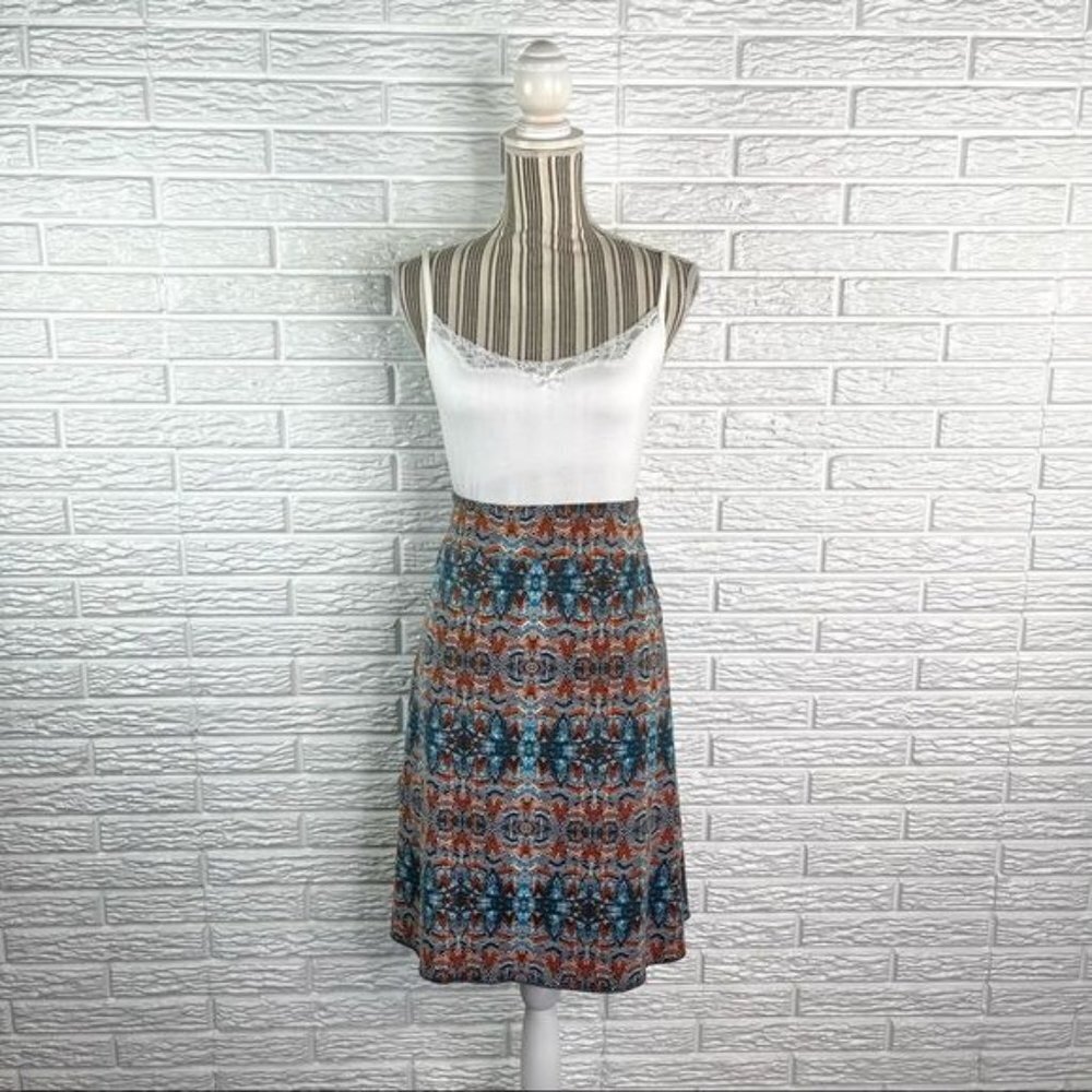 Soybu Multicolored Patterned Midi Skirt Plus Size 3X